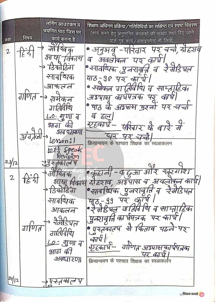 shikshak diary december