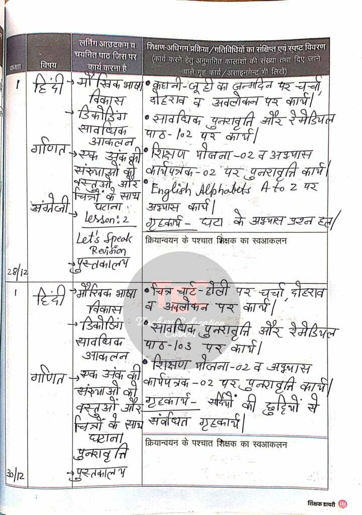shikshak diary december 2022