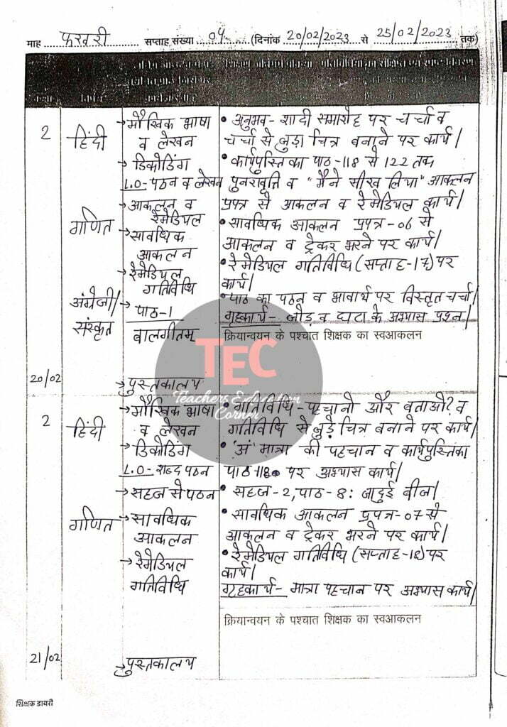 shikshak diary february 2023