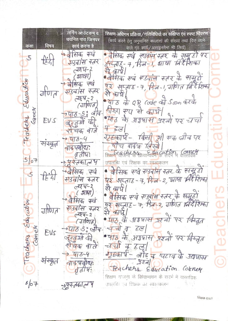 shikshak diary class 5 pdf july 2023