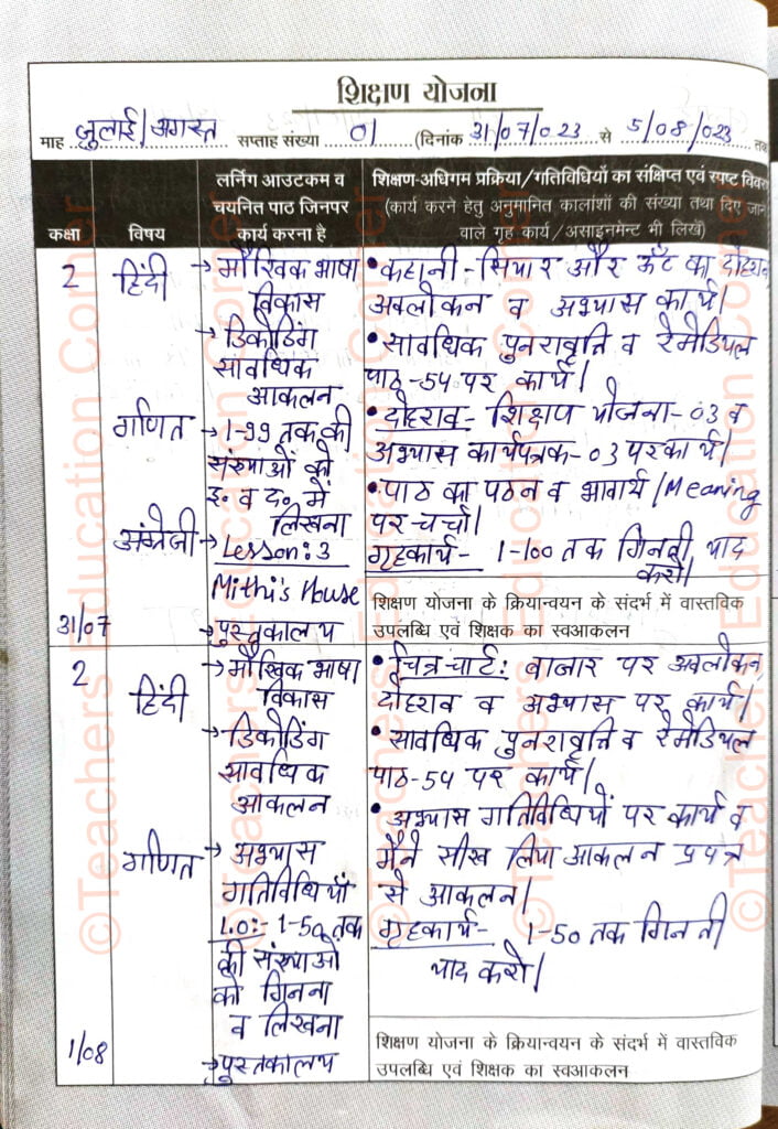 shikshak-diary-class-2-pdf-31 july-to-1-august-2023