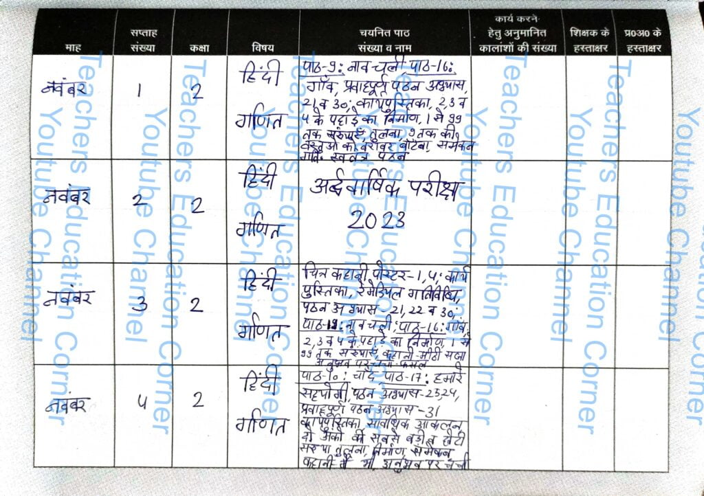 Shikshak diary class 2 pdf 24 to 25 November 2023