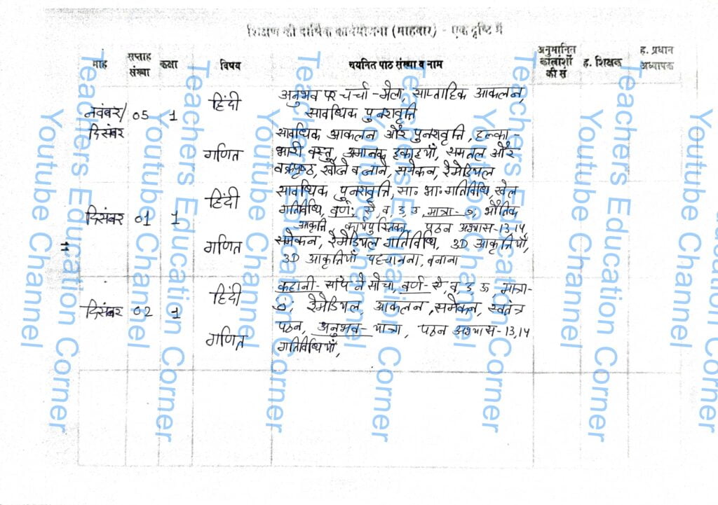 Shikshak diary class 1 pdf 15 to 16 December 2023
