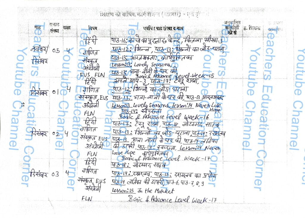 Shikshak diary class 4 pdf 18 to 19 December 2023