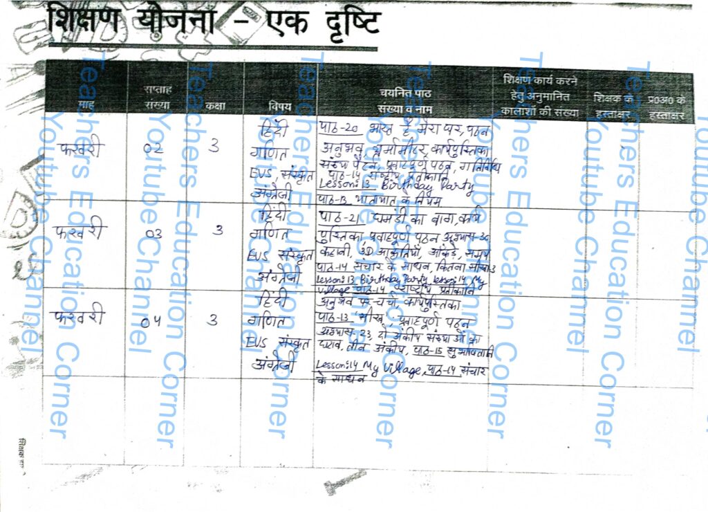 Shikshak diary class 3 pdf 21 to 22 February 2024
