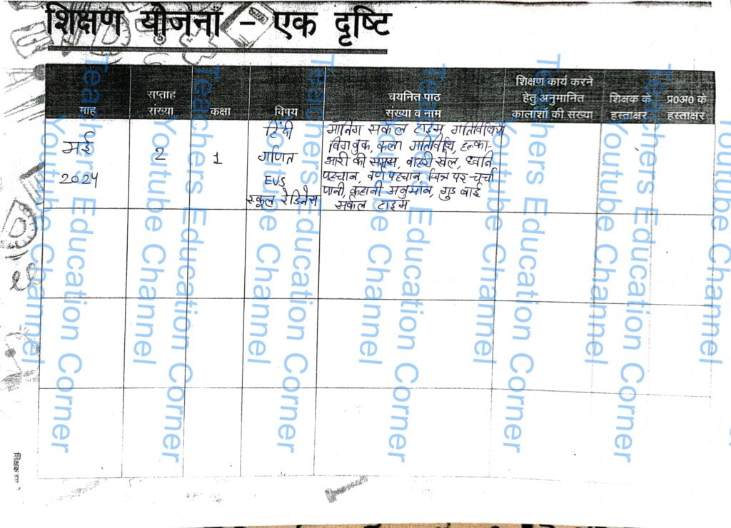 Shikshak diary class 1 pdf 10 to 11 May 2024