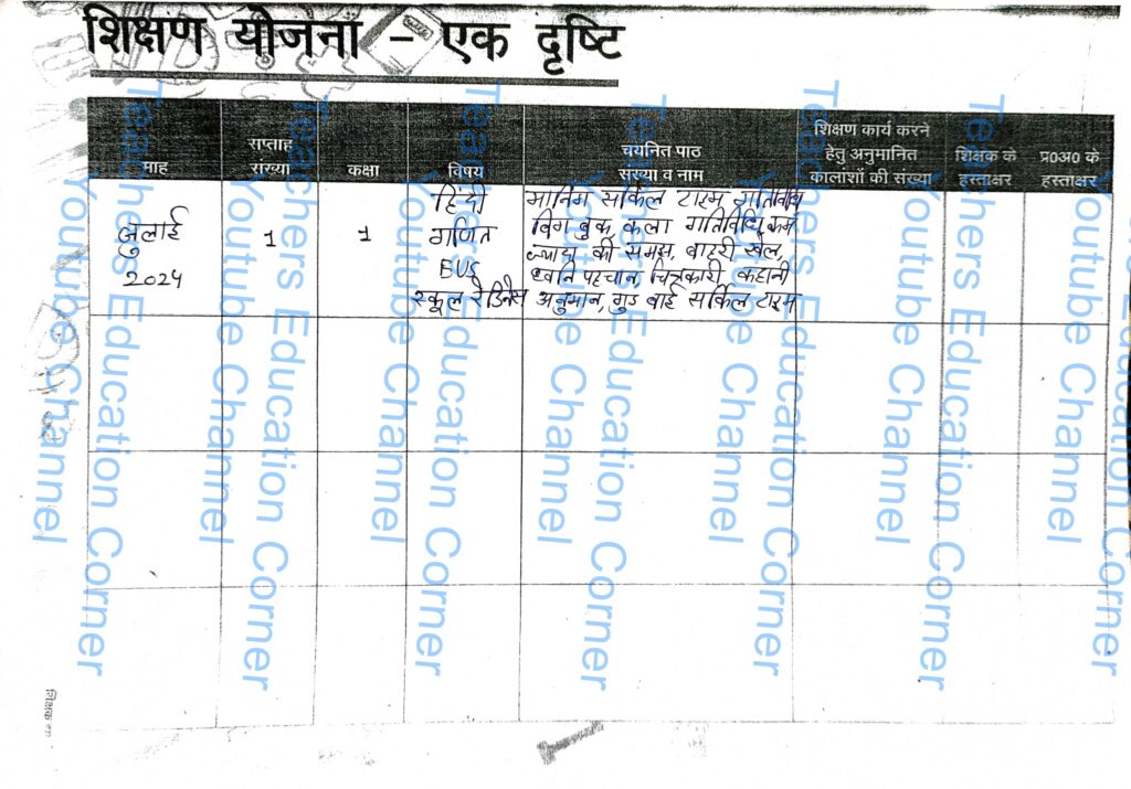 Shikshak diary class 1 pdf 5 to 6 July 2024