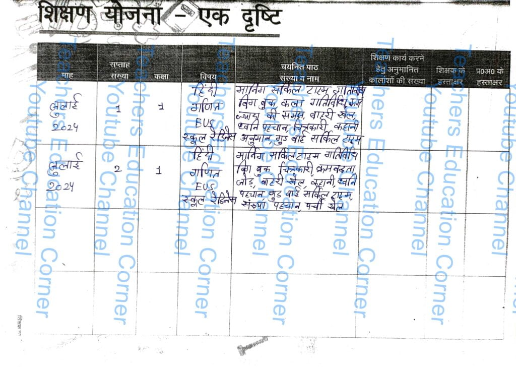 Shikshak diary class 1 pdf 12 to 13 July 2024