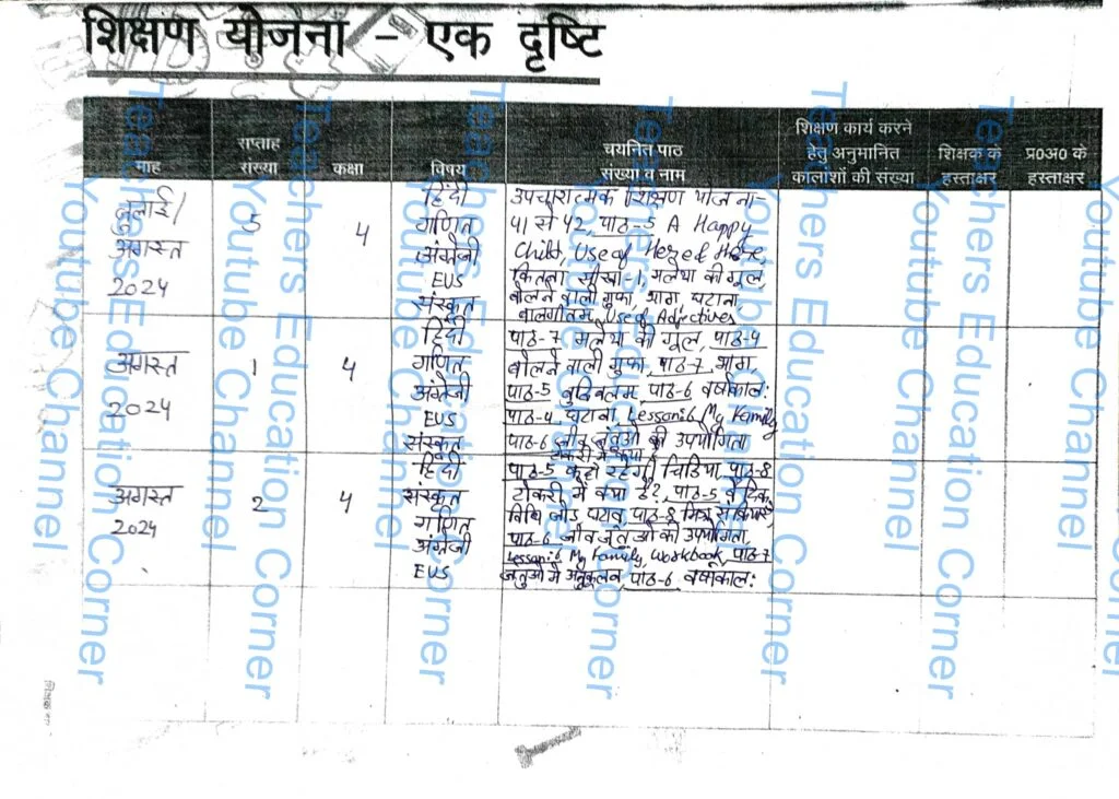 Shikshak diary class 4 pdf 12 August to 13 August 2024