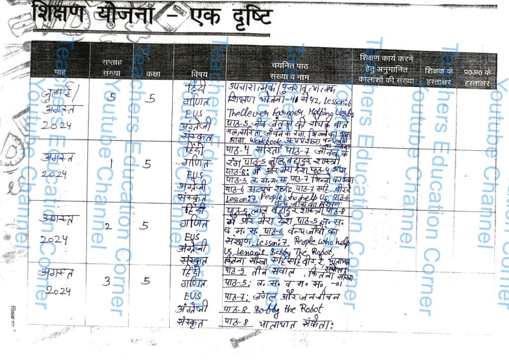 Shikshak diary class 5 pdf 19 August to 20 August 2024