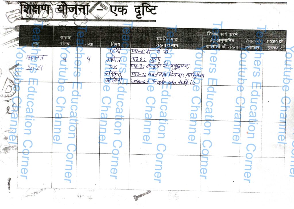 Shikshak diary class 4 pdf 28 to 29 August 2024