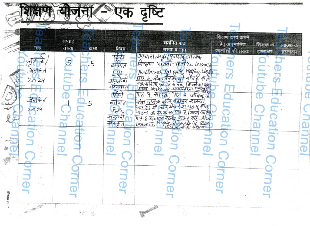 Shikshak diary class 5 pdf 5 August to 6 August 2024