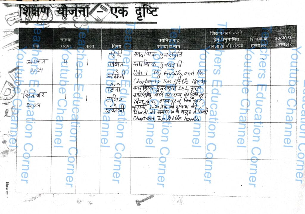 shikshak diary class 1 pdf 2 to 3 september 2024