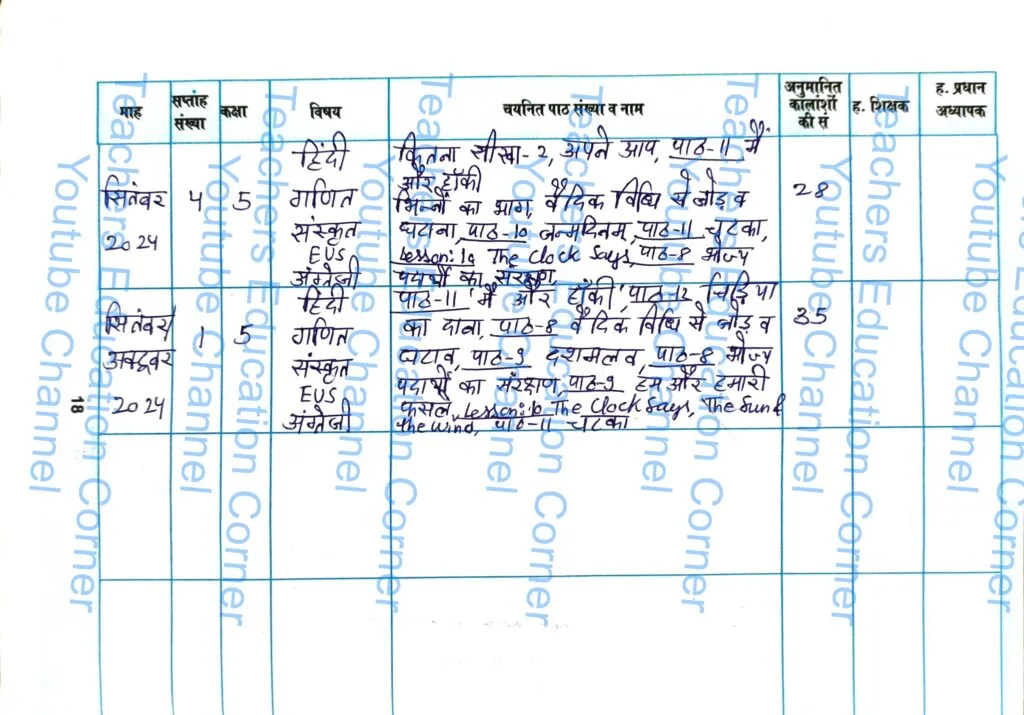 Shikshak diary class 5 pdf 2 to 3 october 2024