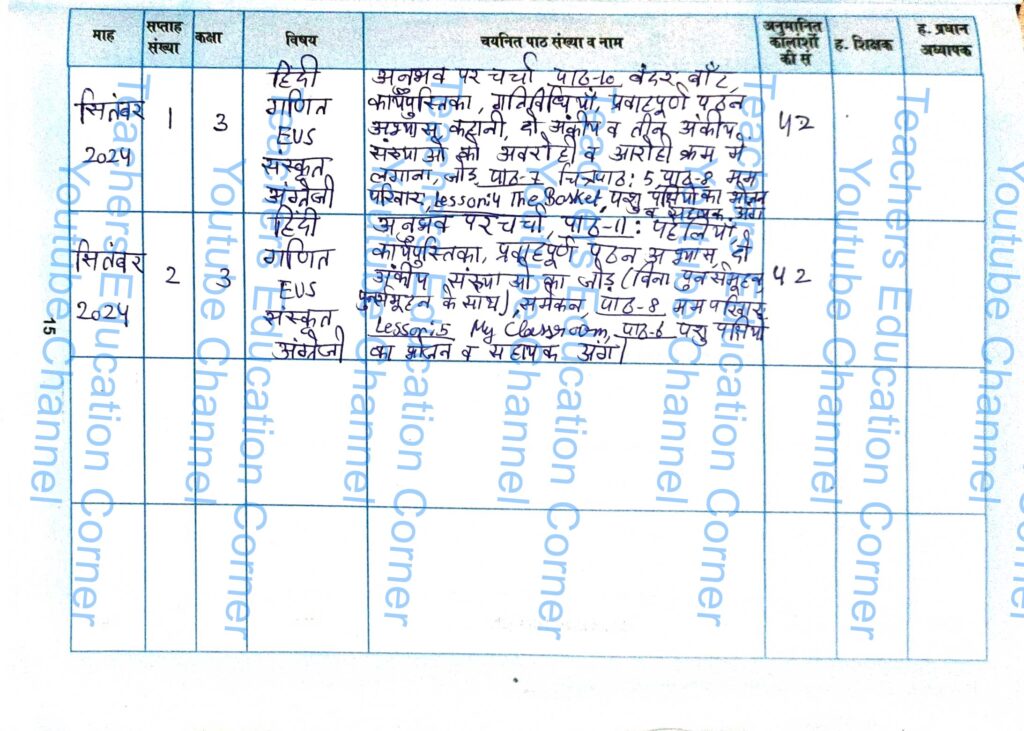 Shikshak diary class 3 pdf 13 to 14 September 2024