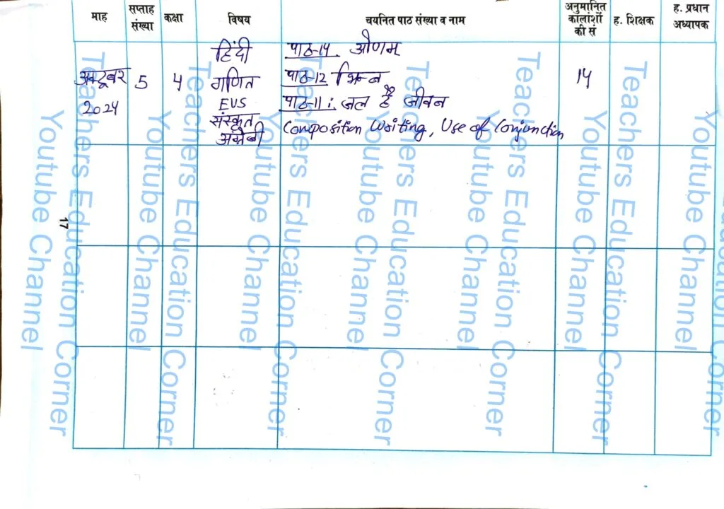 shikshak diary class 4 pdf 28 to 29 October 2024