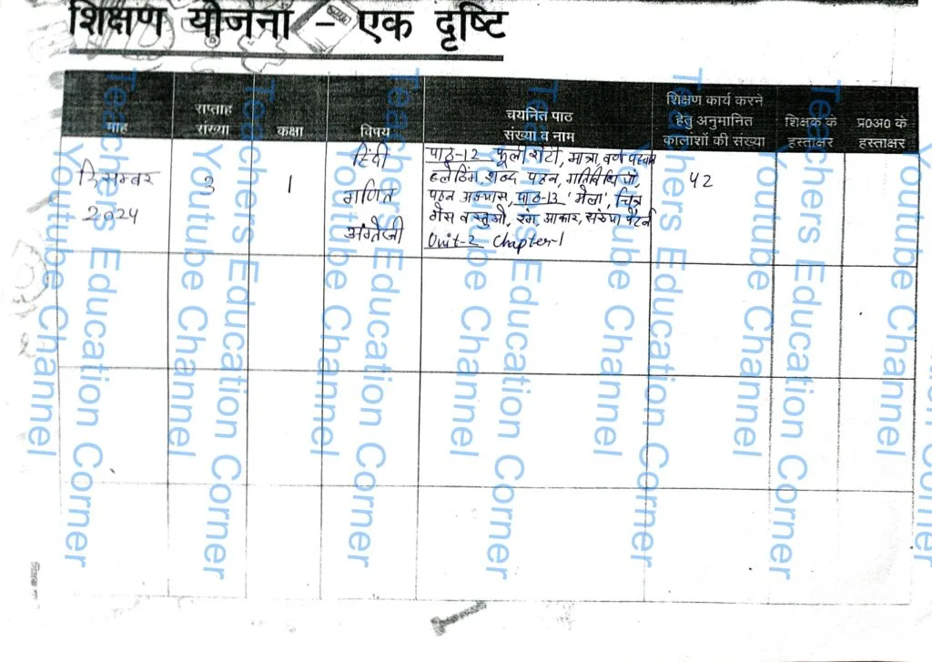 shikshak diary class 1 pdf 18 to 19 December 2024