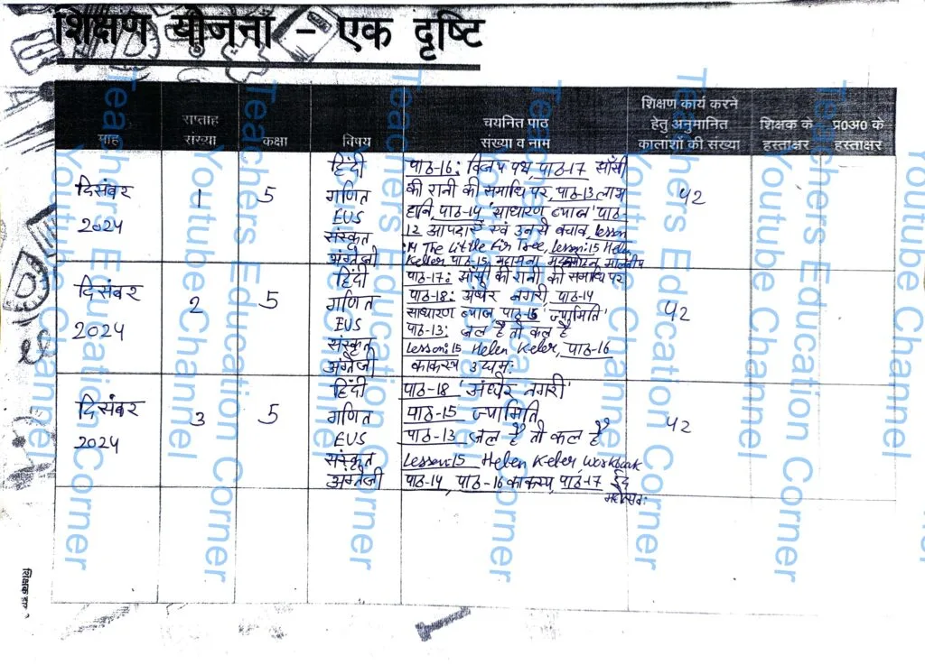 Shikshak diary class 5 pdf 20 to 21 December 2024